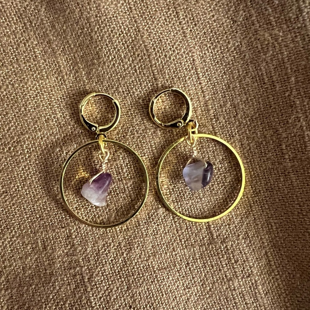 fluorite huggie hoop earrings